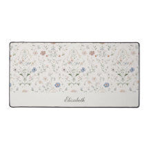 Cottagecore Beige Caprichoso Nome Monograma Floral