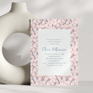 Cottagecore Boho Rosa Choque Convite de Chá de Noi
