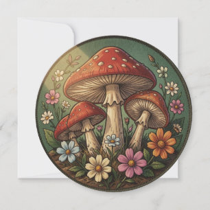 Cottagecore Cogumelos e Flores Silvestres