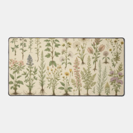 Cottagecore Desk Mat, Design de Botânica, Nature D
