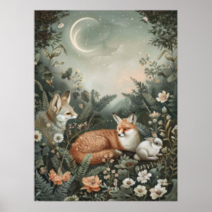 Cottagecore Místico Whimsical Nature Poster