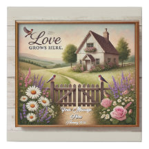 Cottagecore "O Amor Cresce Aqui" Canvas