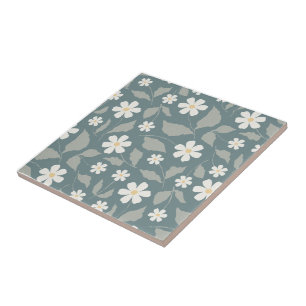 Cottagecore Verde Teal, Sage e Flor de Margarida B