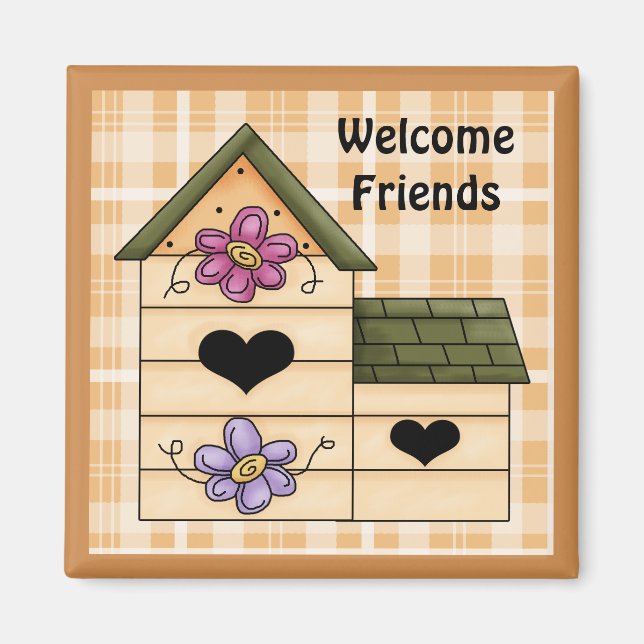 Country Birdhouse Imã de geladeira 4 (Frente)