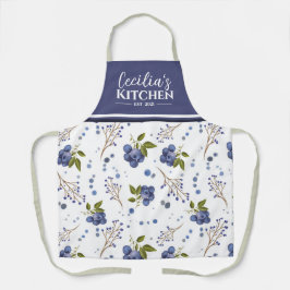 Country Blueberry Personalised Kitchen Apron