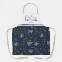 Country Blueberry Personalised Kitchen Apron