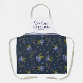 Country Blueberry Personalised Kitchen Apron