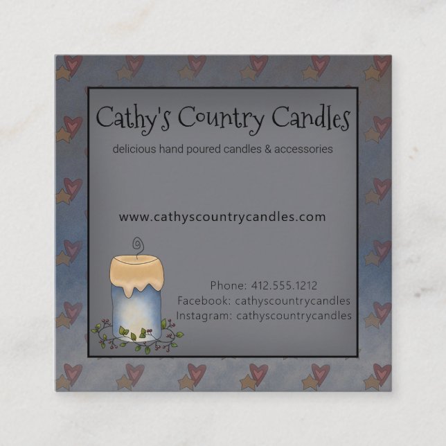 Country Candles Crafter Cartão de visita (Frente)