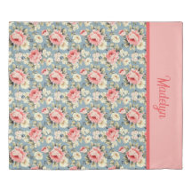 Country Cottage Floral Pink Blush Monogram Name