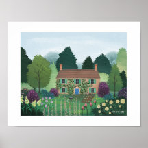 Country Cottage House Art Impressão