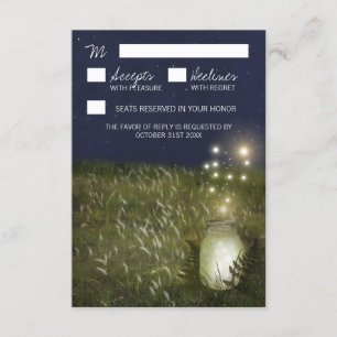 Country Mason Jar + Firefly Weds Cartões RSVP