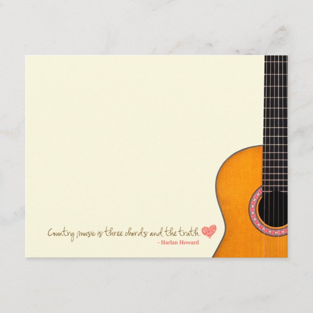 'Country Music is Three Chords' Note Cards (CMAs) (Frente)