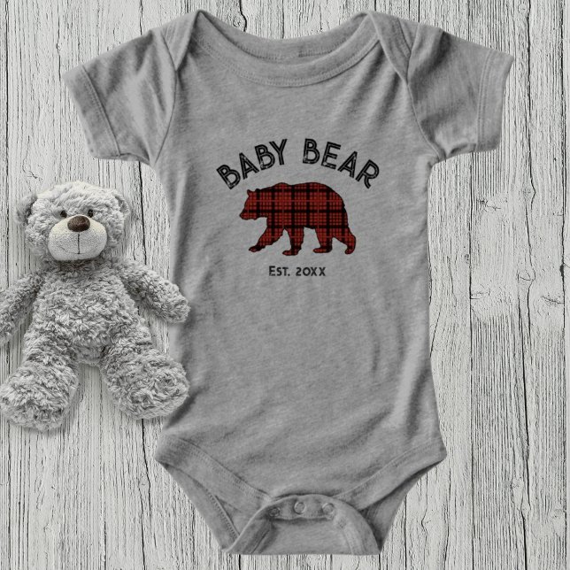 Country Plaid Baby Bear Birth Year Established (Criador carregado)