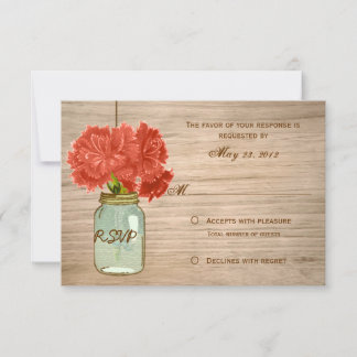Country Rustic Mason Jar Flowers RSVP