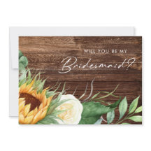 Country Sunflower | Cartão de Proposta da Wood Bri