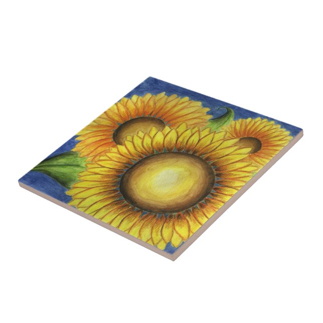 Country Sunflower Kitchen - Presente de Azulejo de (Lateral)