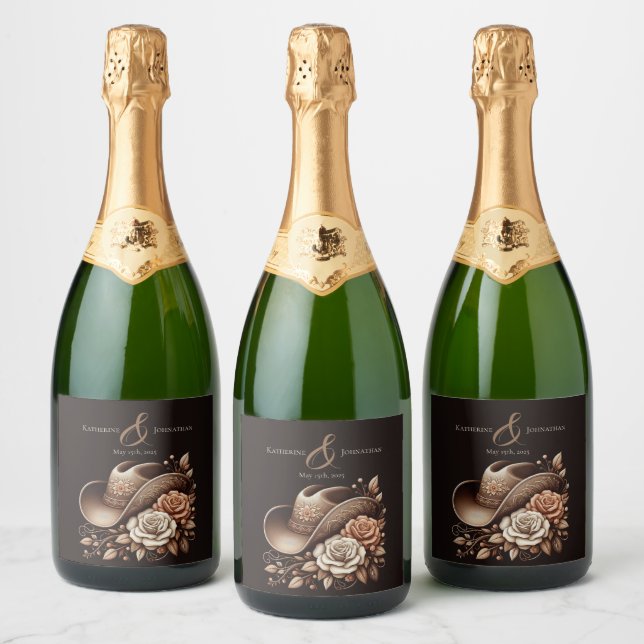 Country Western Cowgirl Hat com Flores (Garrafas)