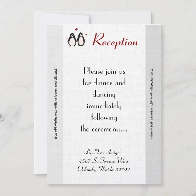 Coupl de Amor com Penguin Pinguin de Cartão de Rec (Frente)