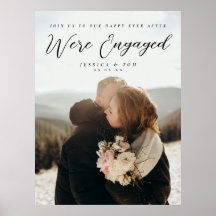 Couple Photo Engagement Party Welcome Sign Poster