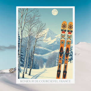 Courchevel France retro Cartão postal para férias