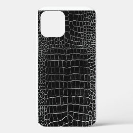 Couro crocodilo preto Faux