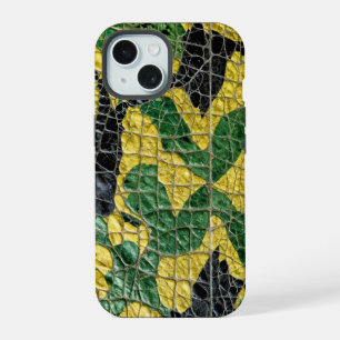 Couro de Jacaré Crocodilo Dragão Amarelo Verde