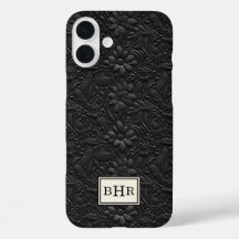 Couro Monogramado com Ferramentas Preto Vintage