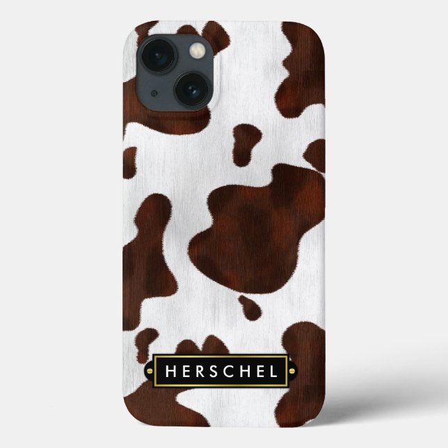 Couro Ocidental Cowhide Faux Localizado Personaliz (Verso)