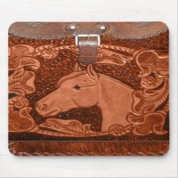 Couro utilizado ferramentas "cavalo" Mousepad