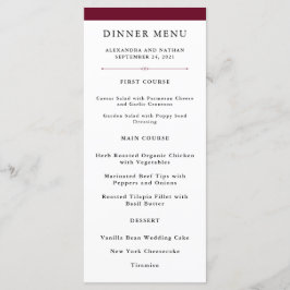 Couture Elegante | Menu de Casamento Marsala