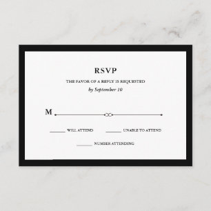 Couture elegante RSVP preto e branco