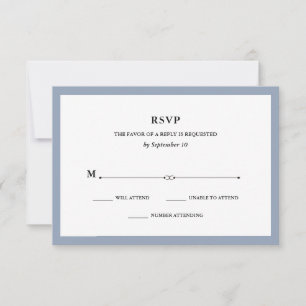 Couture elegante RSVP Wedding azul empoeirado