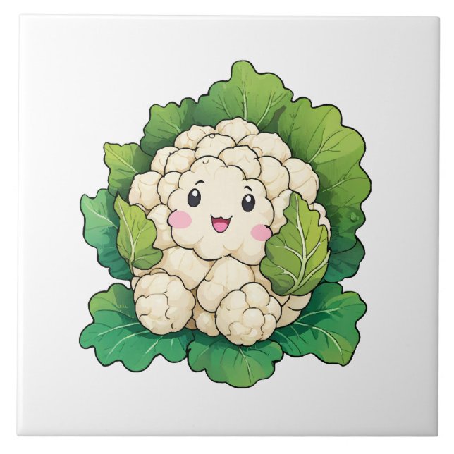 Couve-flor Kawaii (Frente)