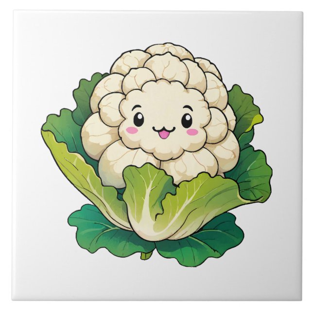 Couve-flor Kawaii (Frente)