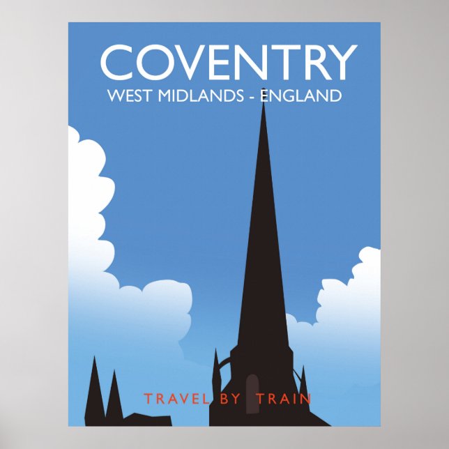 Coventry West Midlands England poster de viagens (Frente)