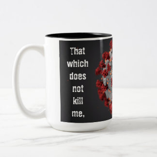Covid-19, caneca de café. 15oz. Dois Tom.