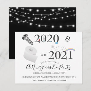 Covid 2021 Convite de festas Véspera de ano nov