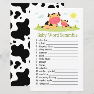 Cow Baby word scraps