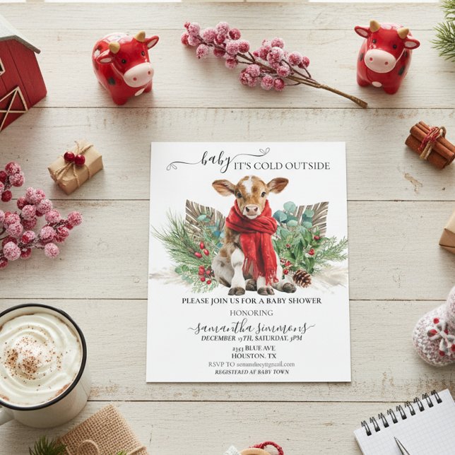 Cow Christmas Winter Baby Shower Budget (Criador carregado)