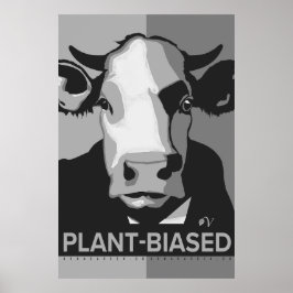 Cow Pop Art Poster in Black & White - Plant-Biased