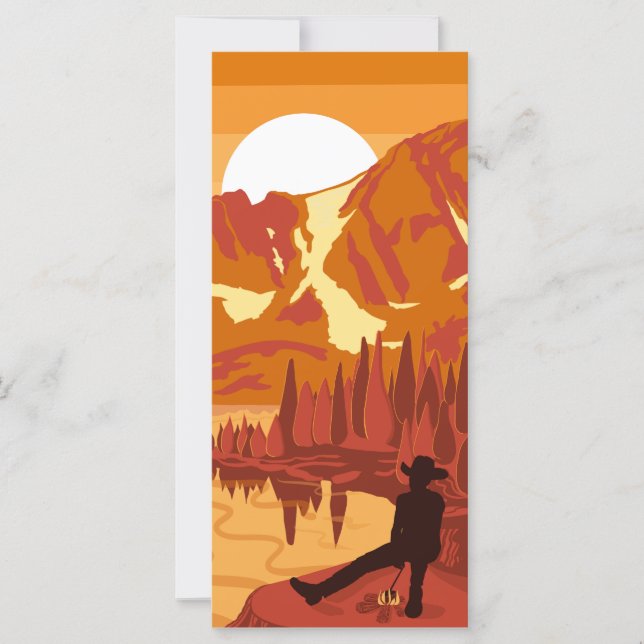 Cowboy ao pôr do sol nas montanhas (Frente)