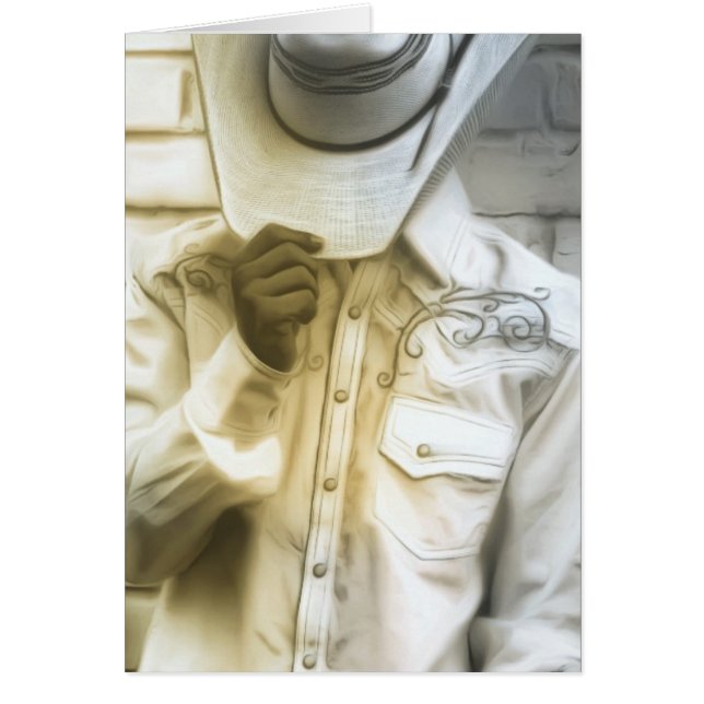 Cowboy com chapéu e cartão ocidental de camisa (Frente)