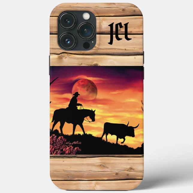 Cowboy E Longhorn Steer Case-Mate capas de iphone (Verso)