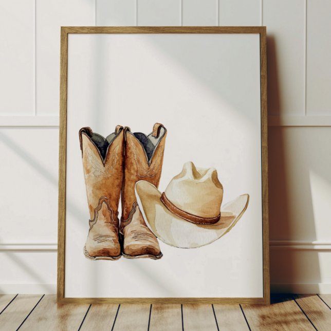 Cowboy Hat and Boots Poster Kids Room Decor (Criador carregado)