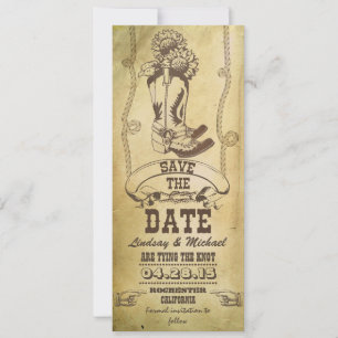 cowboy ocidental botas vintage cartões salve a dat