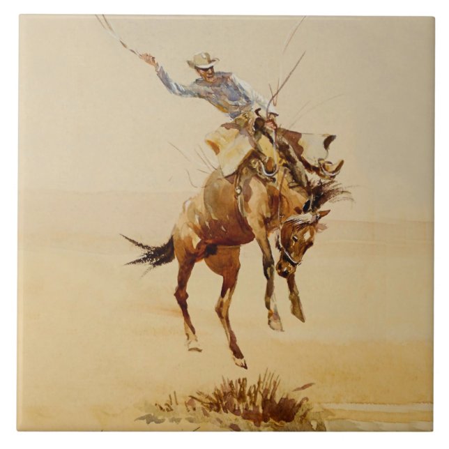Cowboy on a Bucking Horse #2 by Edward Borein (Frente)