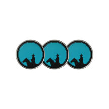 Cowboy on Horseback Silhouette - Turquoise 