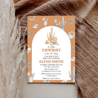 Cowboy Wild West Chá de fraldas Convite Modelo