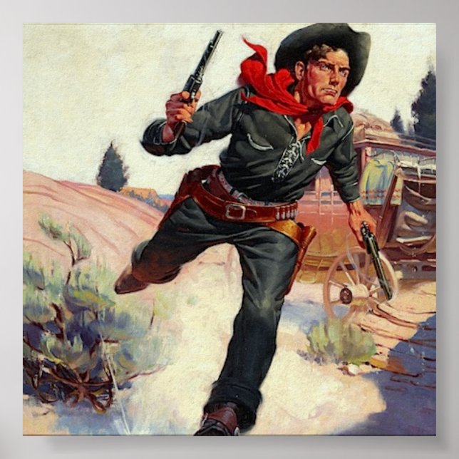 Cowboy Wild West Poster vintage (Frente)