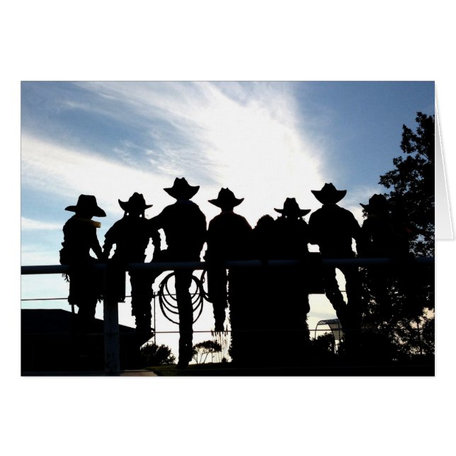 Cowboys E Cowboys Da Cerca Do Cartão Ocidental (Frente Horizontal)
